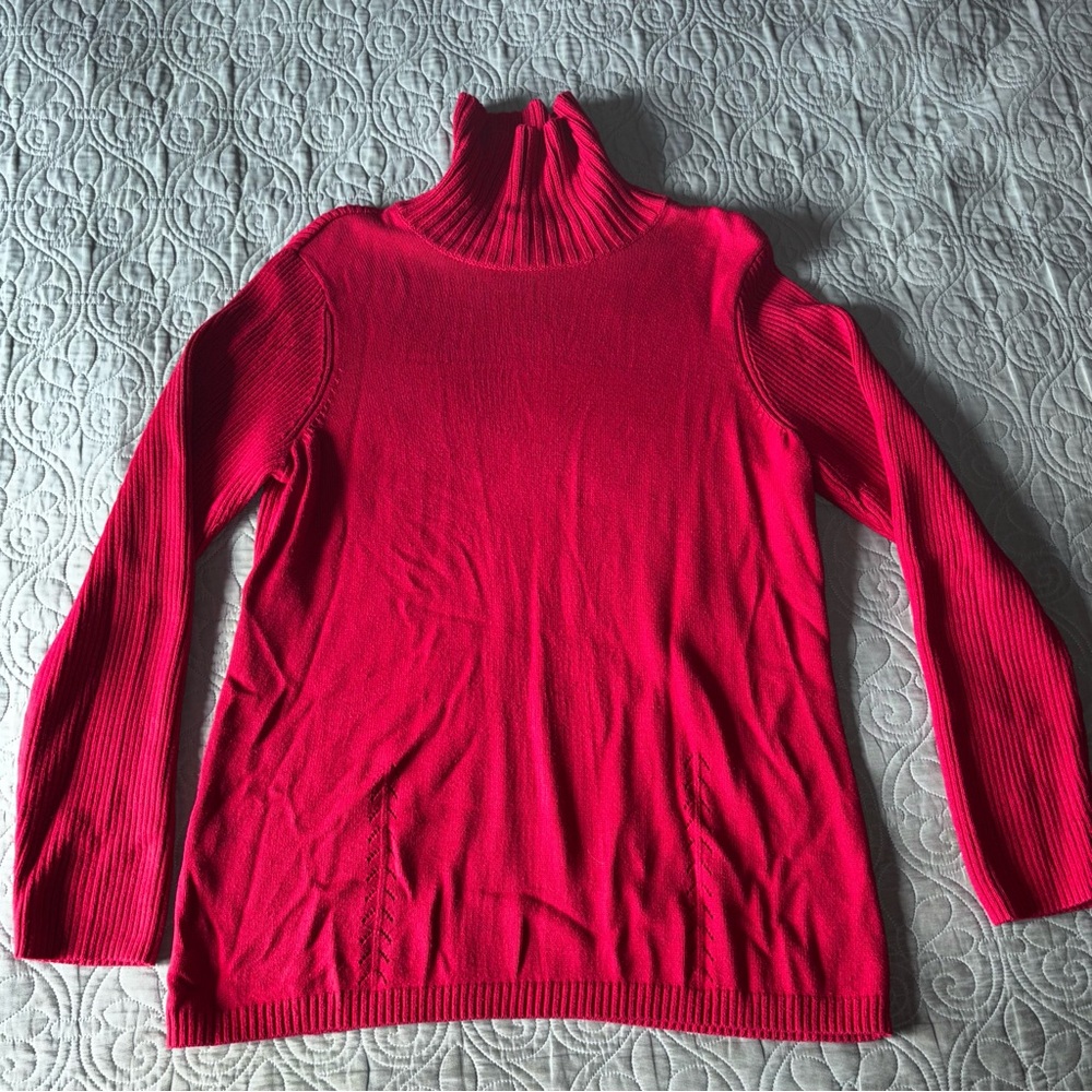 Coldwater Creek Red Turtleneck Sweater